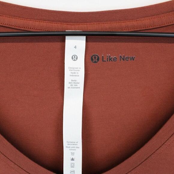 Lululemon Up for Down Time Long Sleeve Dark Terracotta Size 4 - Picture 4 of 8